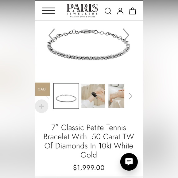 Paris Jewellers 7” Classic Petite Diamond Tennis Bracelet - Picture 7 of 9